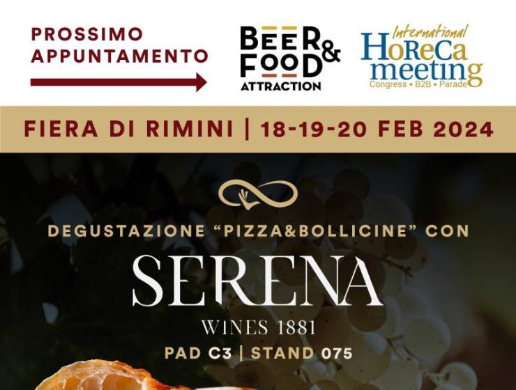 Degustazione Pizza&Bollicine con Serena Wines 1881 al Beer & Food Attraction di Rimini
